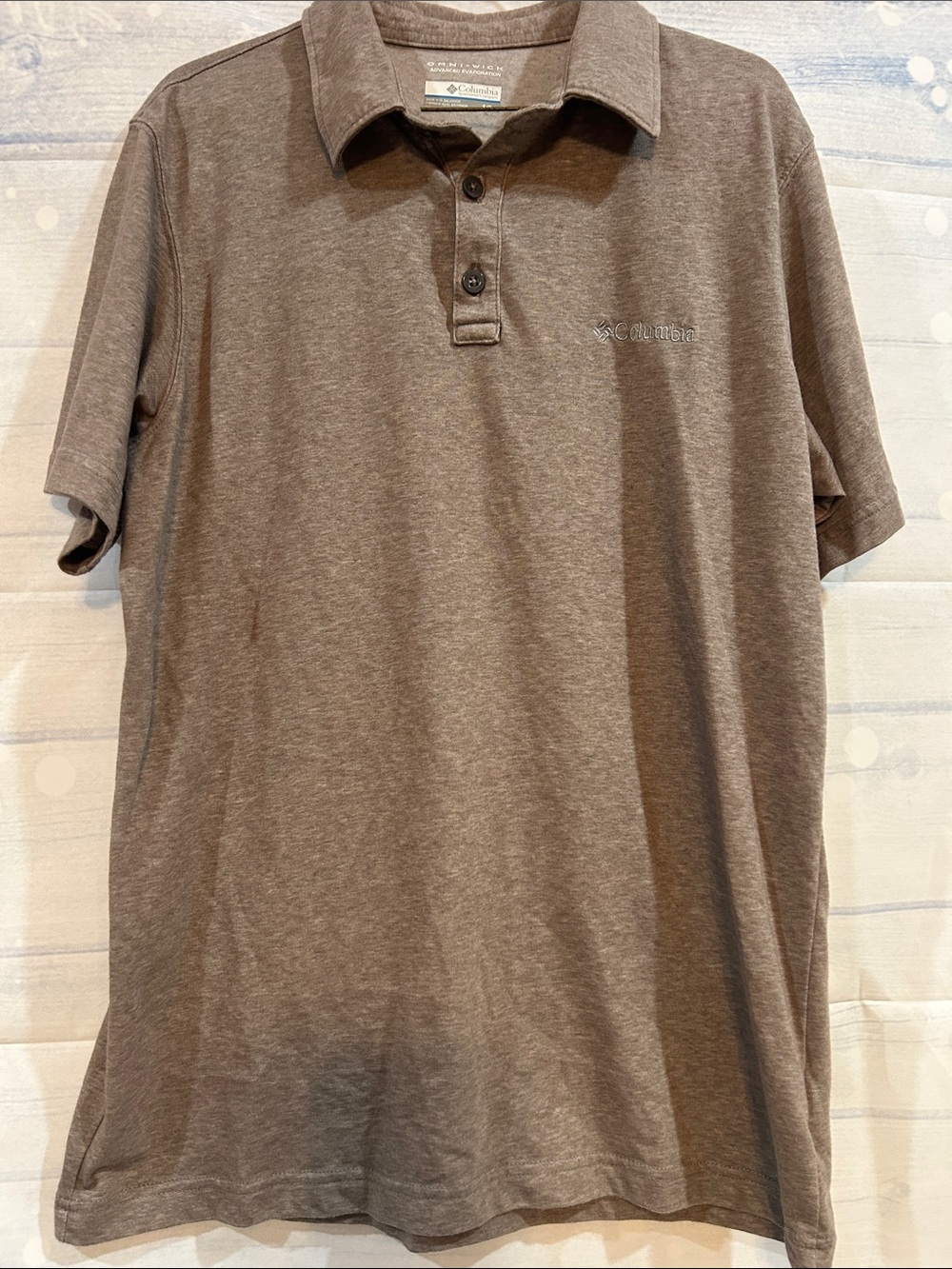 Columbia Omni-wick Men's Heather Brown Polo Shirt